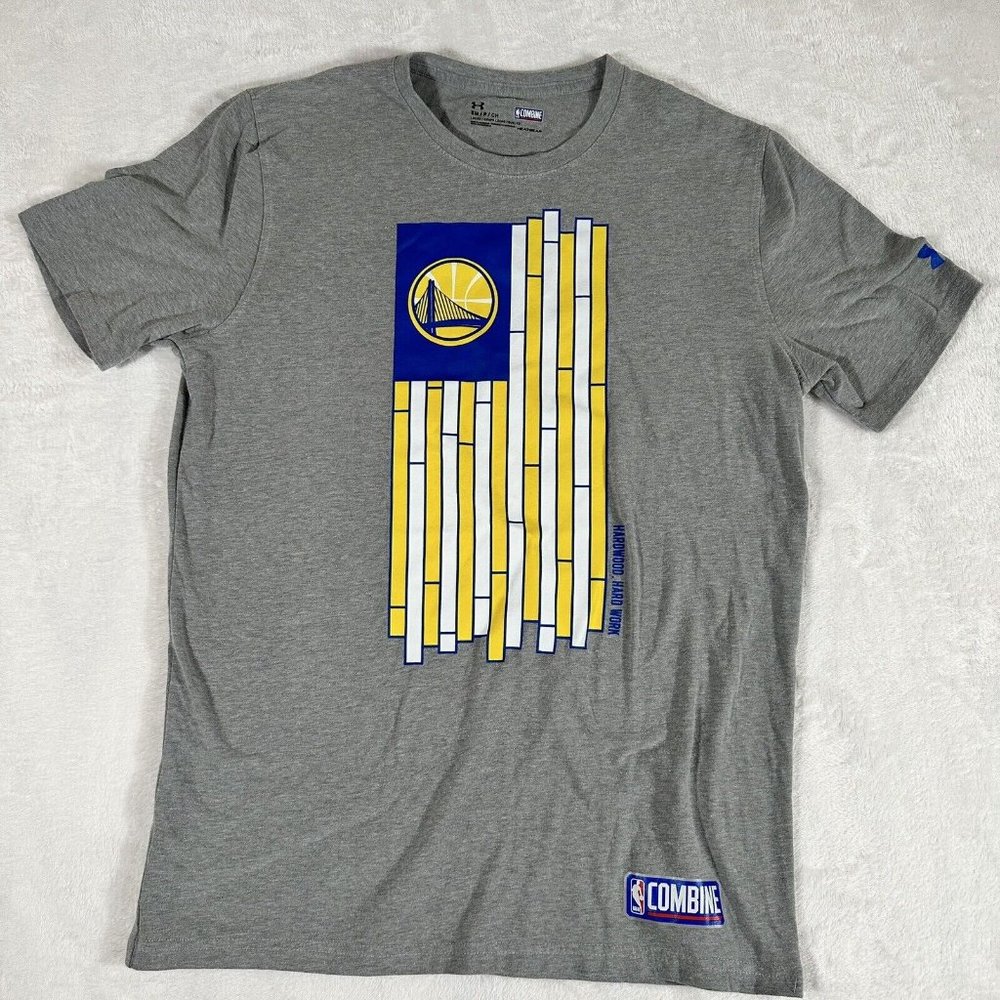 Golden State Warriors Under Armour Men's Combine Shirt S NBA Tee Gray